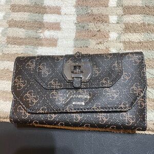 Guess Black and Brown Logo Wallet